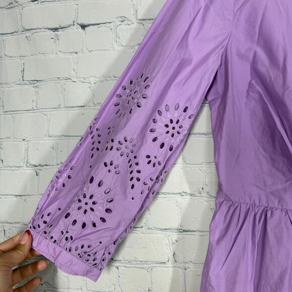 Talbots Midi Dress Women Plus XL Lavander Button Front Cottage Prairie Pockets - Picture 11 of 13